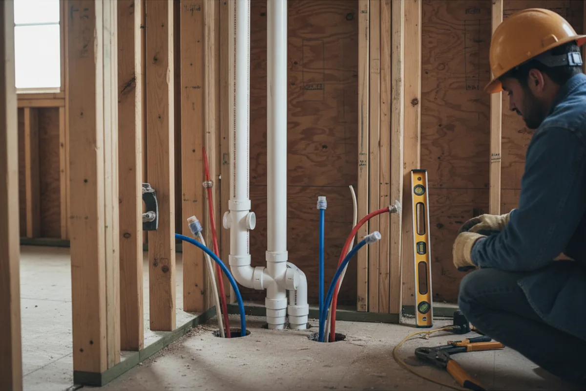 Drain and supply rough-in during Leak Detection in Ireland